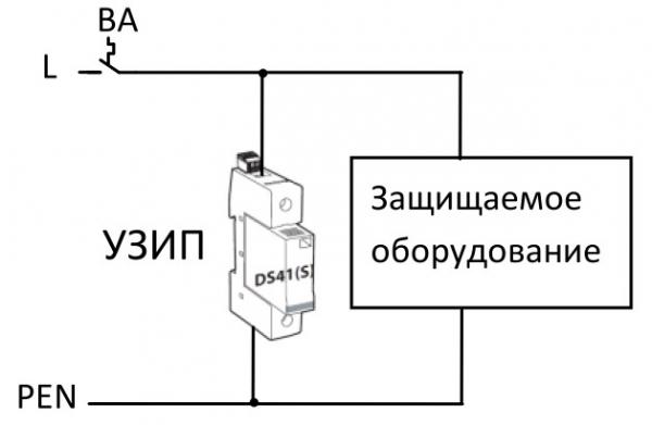 Схема включения ОИН (УЗИП)