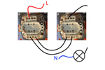Проходной выключатель: схема подключения на 2 точки.