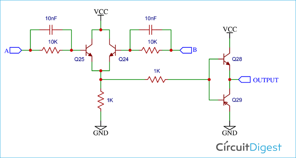 OR Gate Circuit Diagram using Transistor