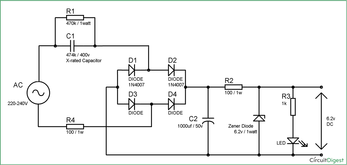 Transformerless Power Supply Circuit Diagram