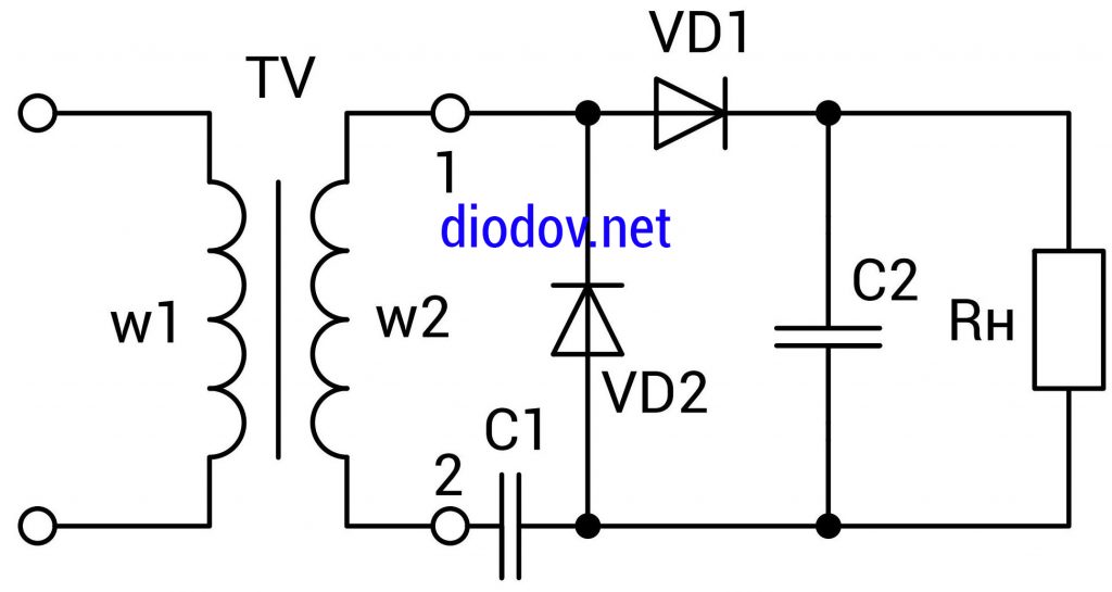 Схема удвоителя напряжения