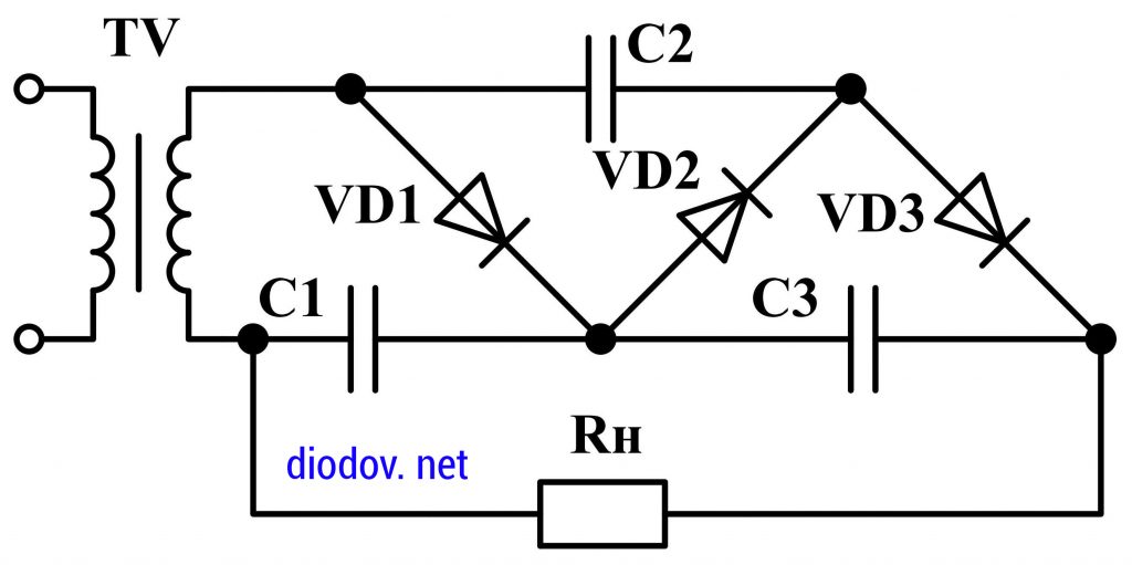 Схема умножителя напряжения