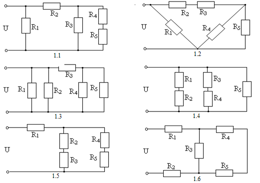 Решение смешанных соединений резисторов