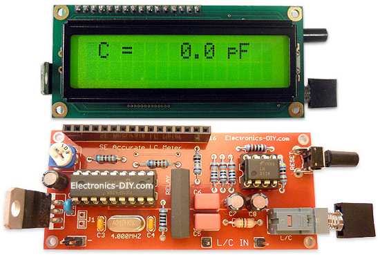 Accurate LC Meter Capacitance Inductance Meter with 16F628 and LCD