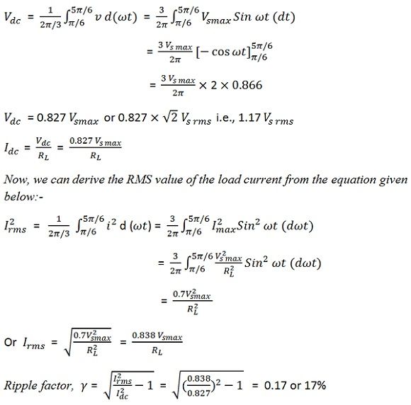 Equation 3 phase rectifier