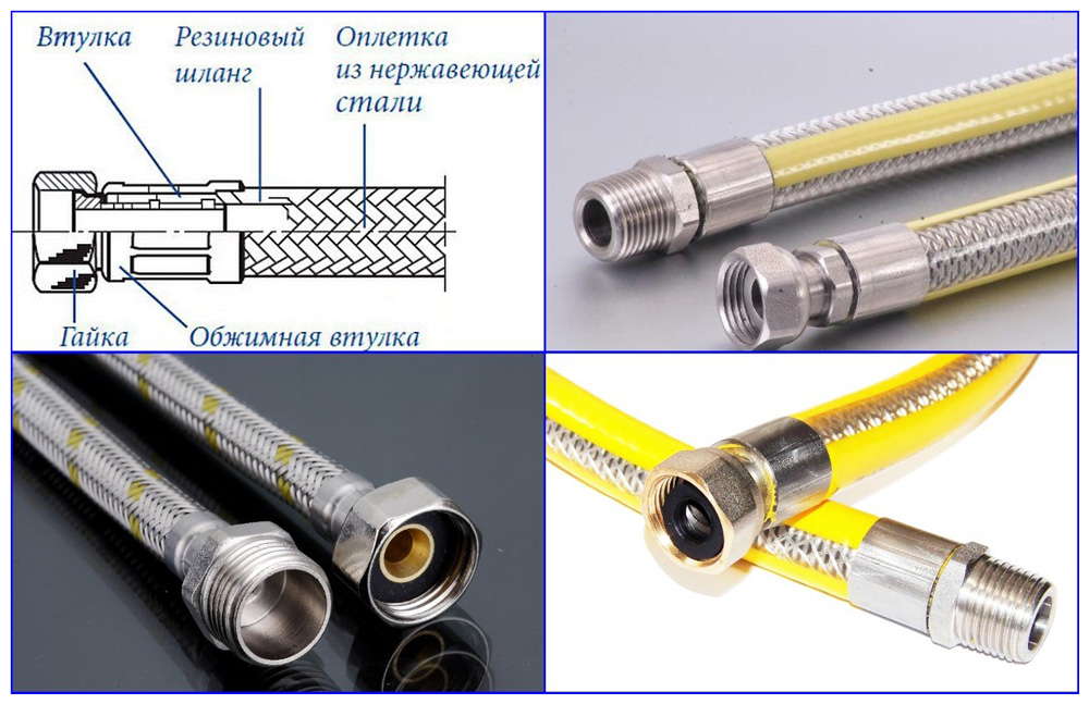 Резиновые газовые шланги с оплеткой