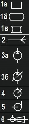 условные графические обозначения элементов баков и насосов