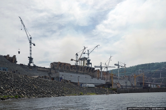 Boguchanskaya hydropower plant construction view 3