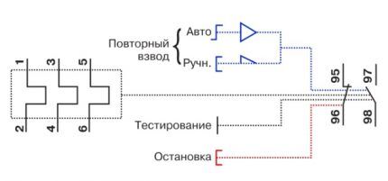 Обозначение элементов реле на схеме