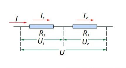 Последовательное соединение по закону Ома