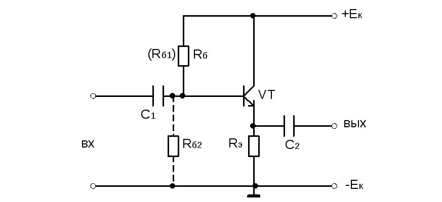 Повторитель на транзисторе схема