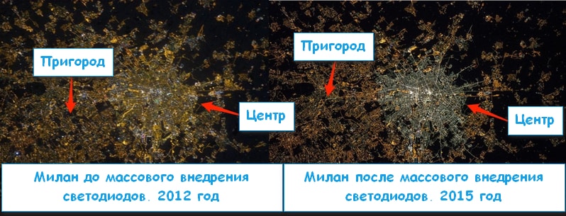 Милан, вид из космоса