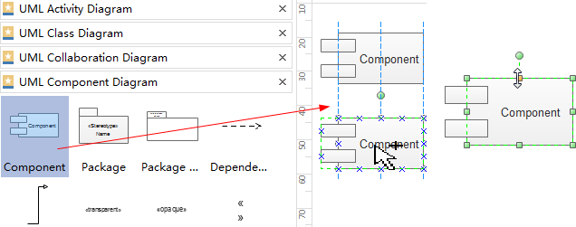 drag and drop uml symbols