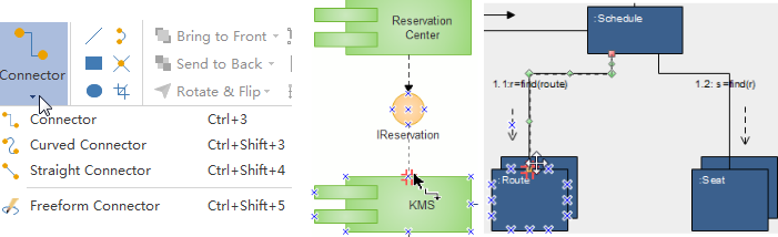 connect uml shapes