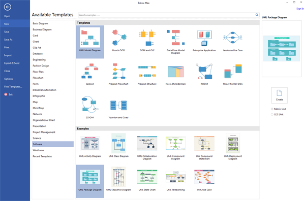 open uml preset templates