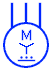 3 phase star Connected Motor Symbol