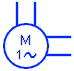 Ac Single phase induction motor with winding terminals brought out Symbol