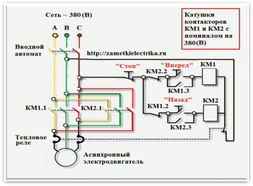 Схема соединения асинхронного двигателя