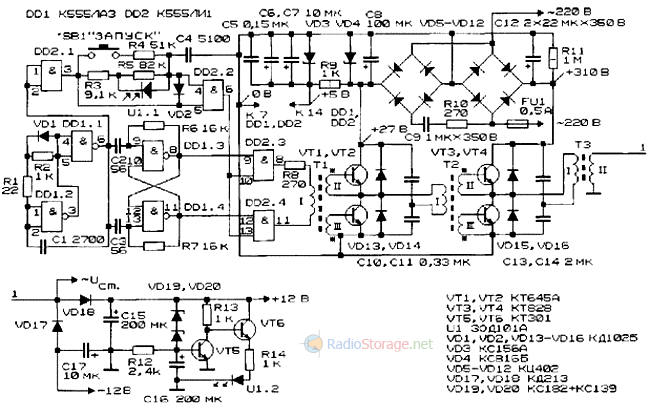 Схема импульсного источника питания