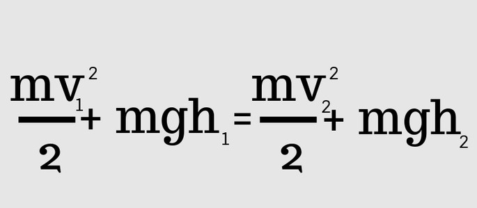 (mv1²) / 2 + mgh2 = (mv2²) / 2 + mgh3