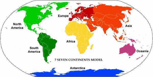 Континенты мира список